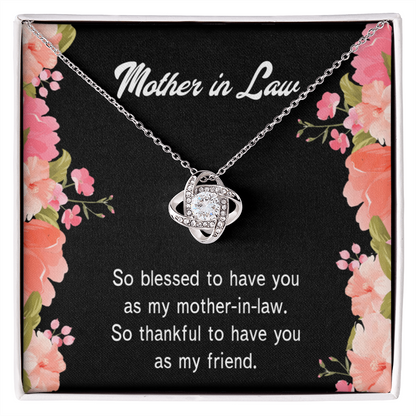 To My Mother-in-Law So Blessed Infinity Knot Necklace Message Card-Express Your Love Gifts