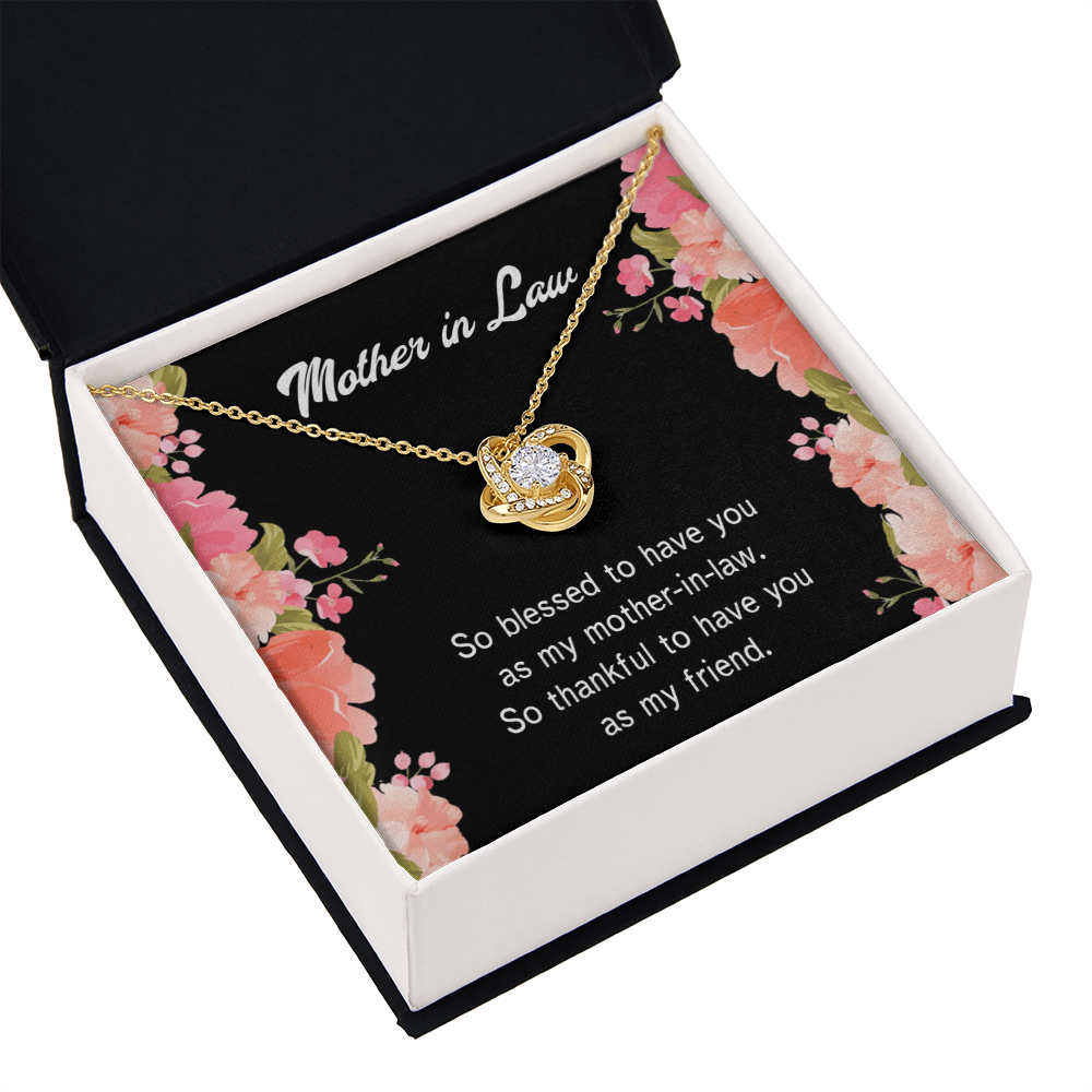 To My Mother-in-Law So Blessed Infinity Knot Necklace Message Card-Express Your Love Gifts