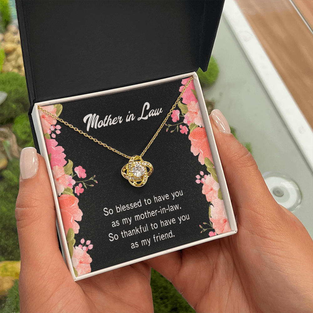 To My Mother-in-Law So Blessed Infinity Knot Necklace Message Card-Express Your Love Gifts