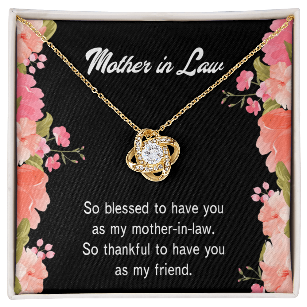 To My Mother-in-Law So Blessed Infinity Knot Necklace Message Card-Express Your Love Gifts