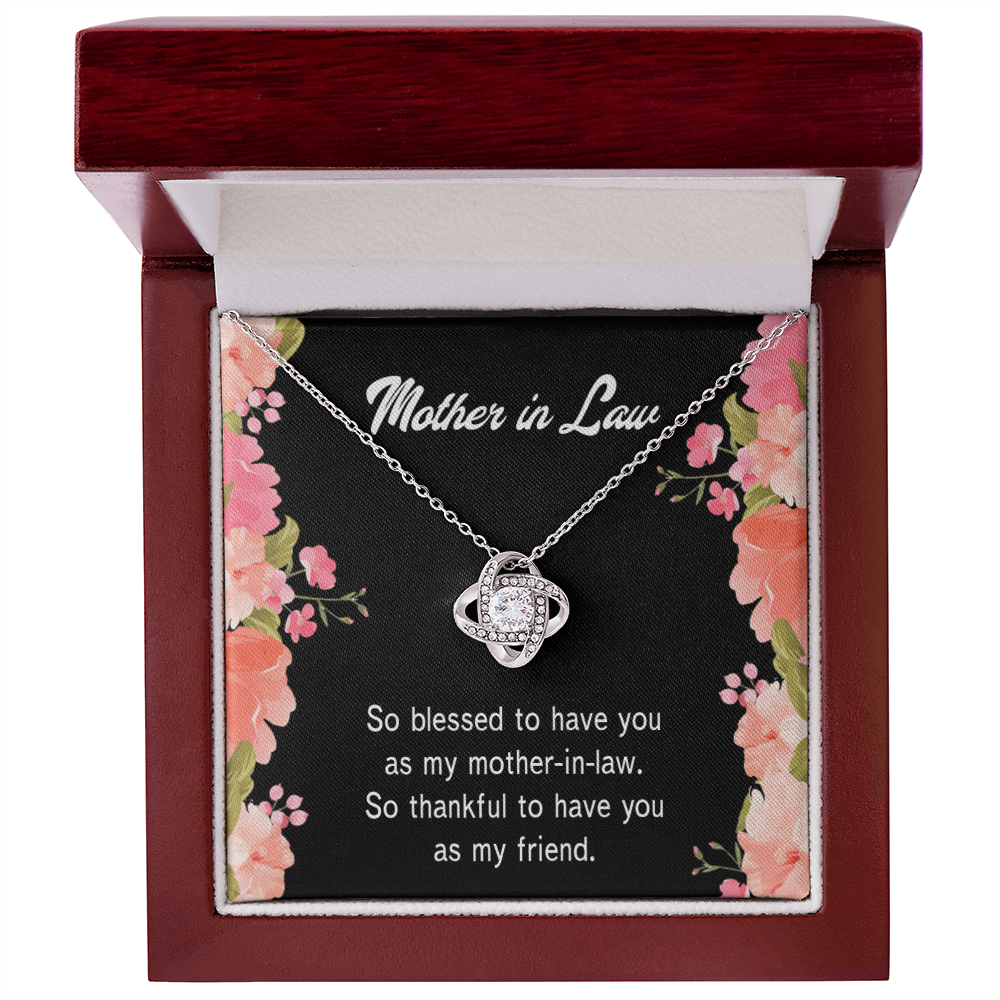 To My Mother-in-Law So Blessed Infinity Knot Necklace Message Card-Express Your Love Gifts