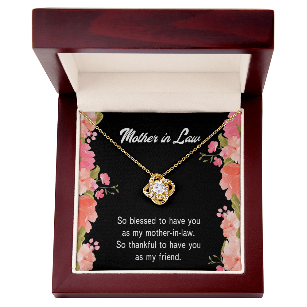 To My Mother-in-Law So Blessed Infinity Knot Necklace Message Card-Express Your Love Gifts