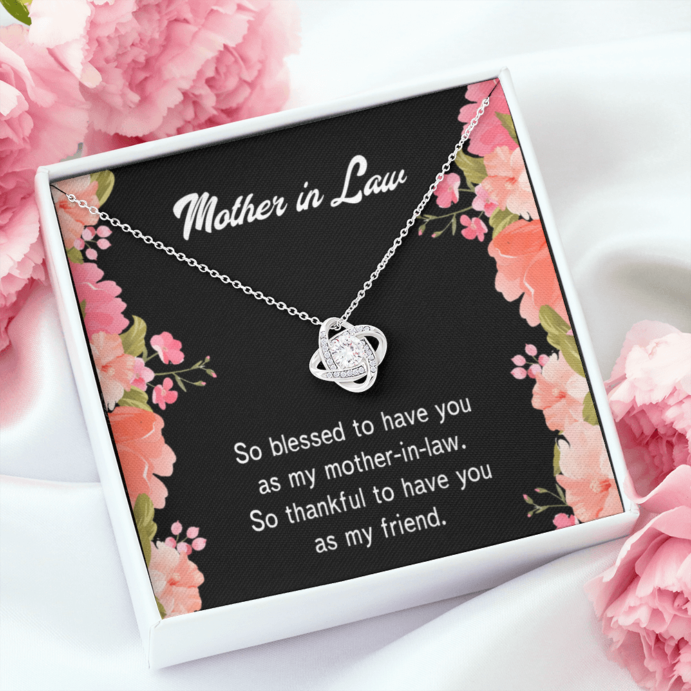 To My Mother-in-Law So Blessed Infinity Knot Necklace Message Card-Express Your Love Gifts