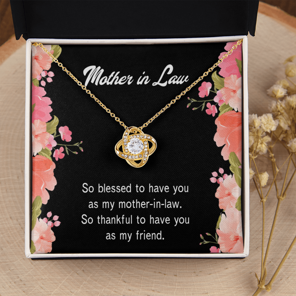 To My Mother-in-Law So Blessed Infinity Knot Necklace Message Card-Express Your Love Gifts