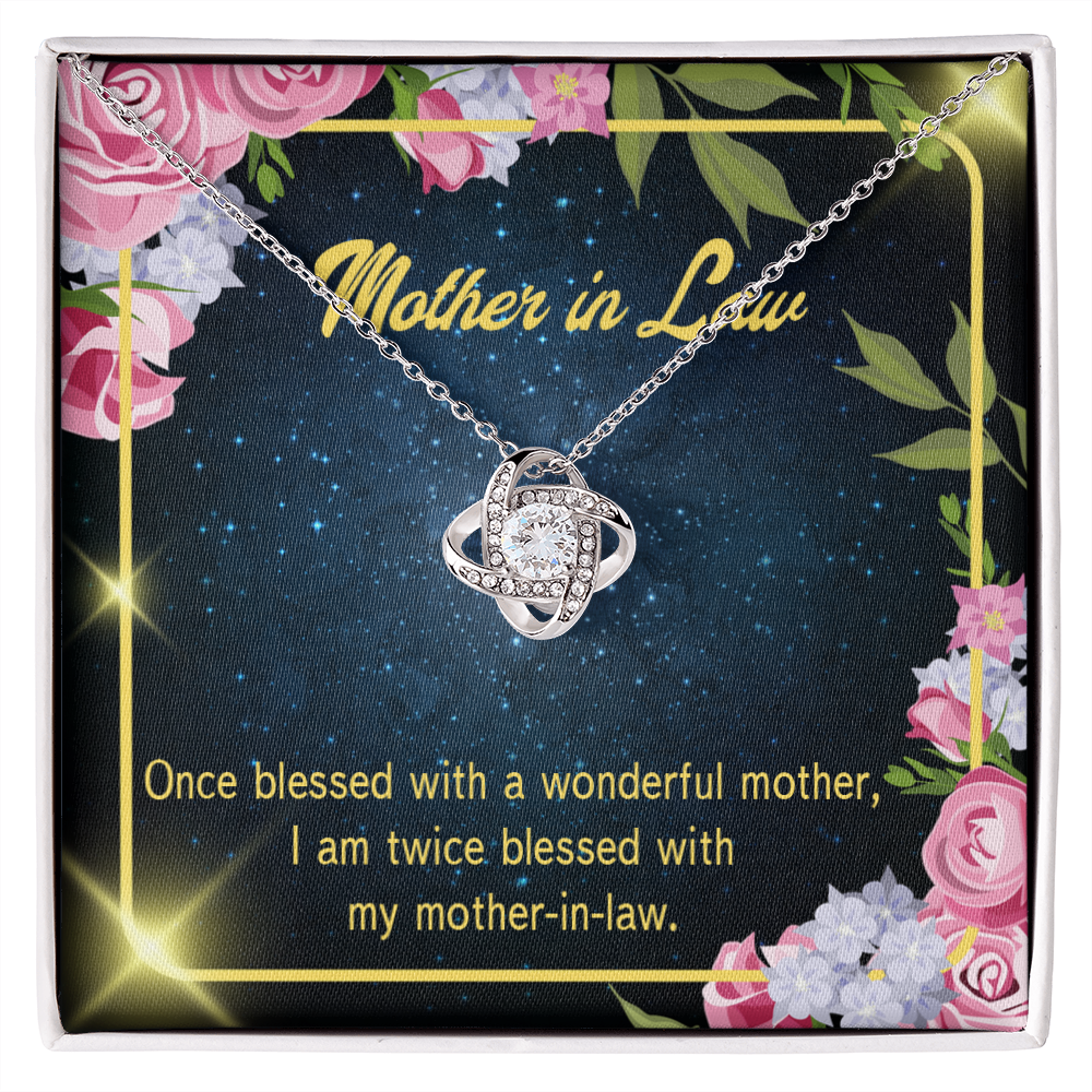 To My Mother-in-Law Twice Blessed Infinity Knot Necklace Message Card-Express Your Love Gifts