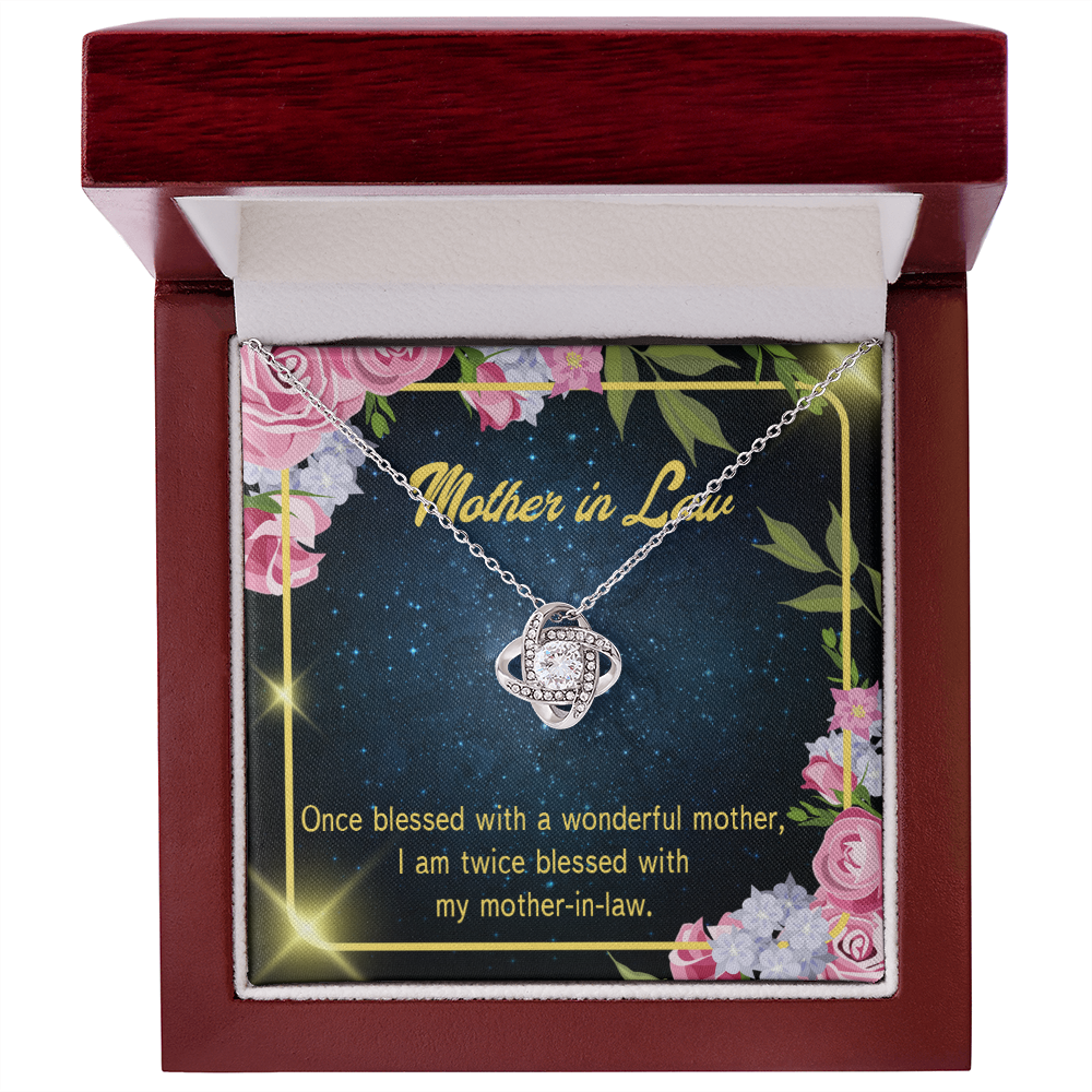 To My Mother-in-Law Twice Blessed Infinity Knot Necklace Message Card-Express Your Love Gifts