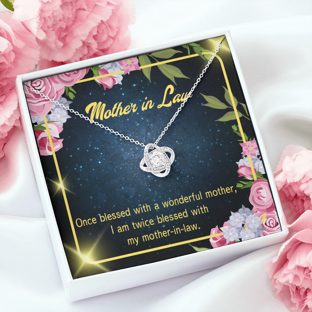 To My Mother-in-Law Twice Blessed Infinity Knot Necklace Message Card-Express Your Love Gifts