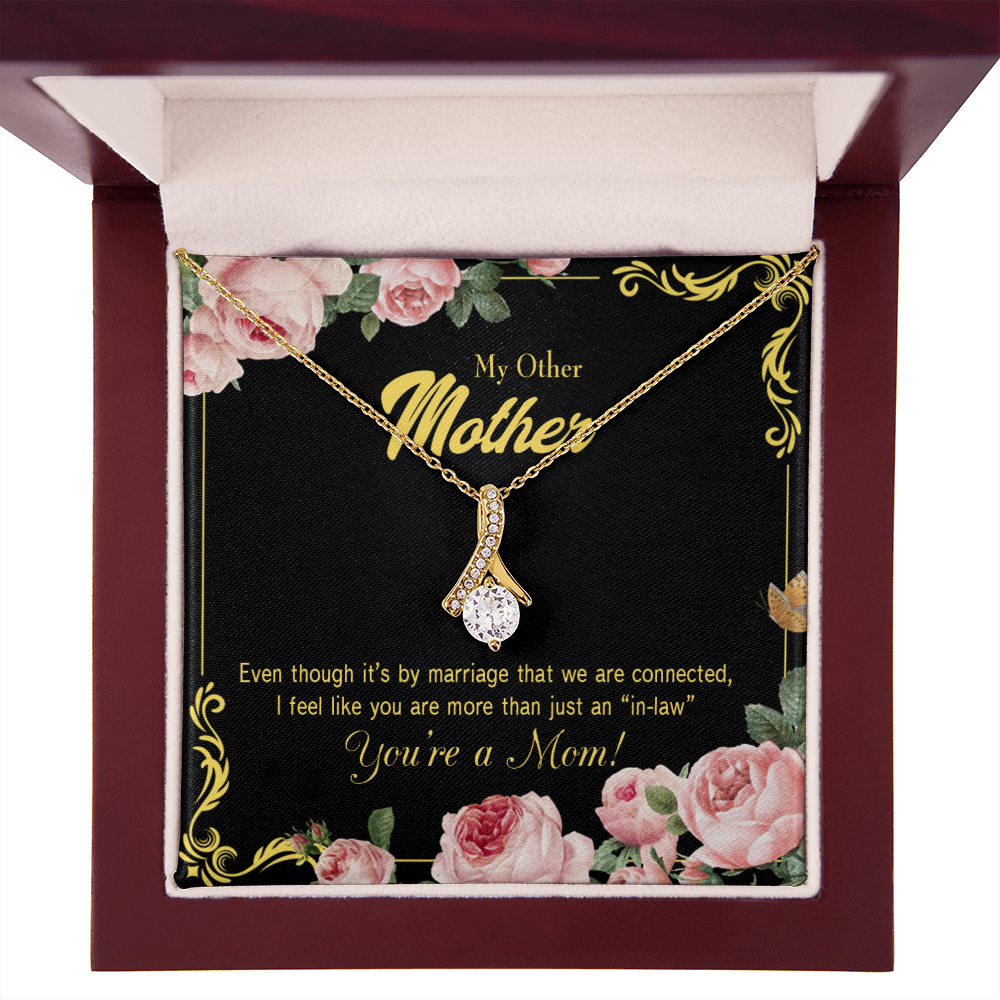 To My Mother-in-Law We Are Connected Alluring Ribbon Necklace Message Card-Express Your Love Gifts