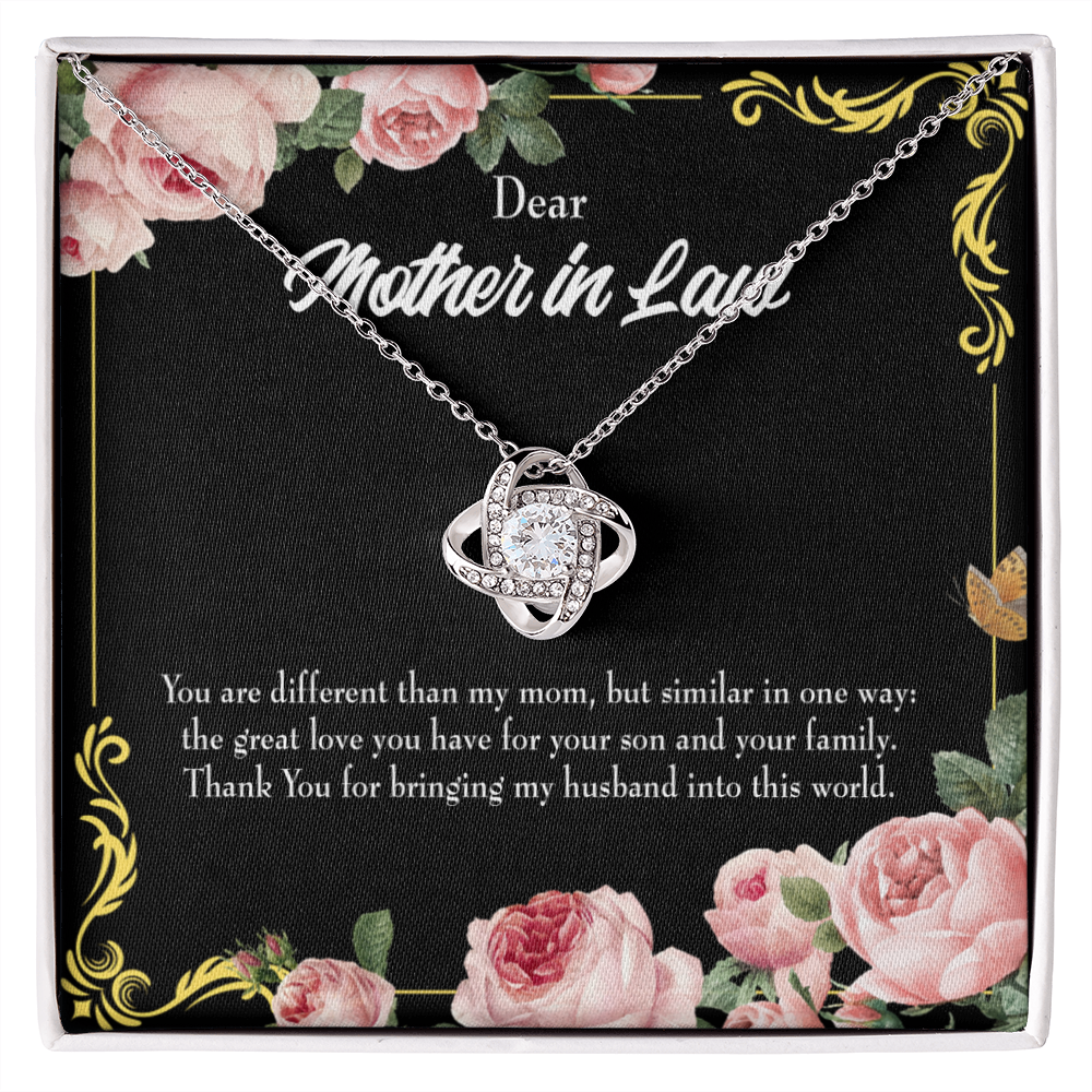 To My Mother-in-Law You are Different Infinity Knot Necklace Message Card-Express Your Love Gifts