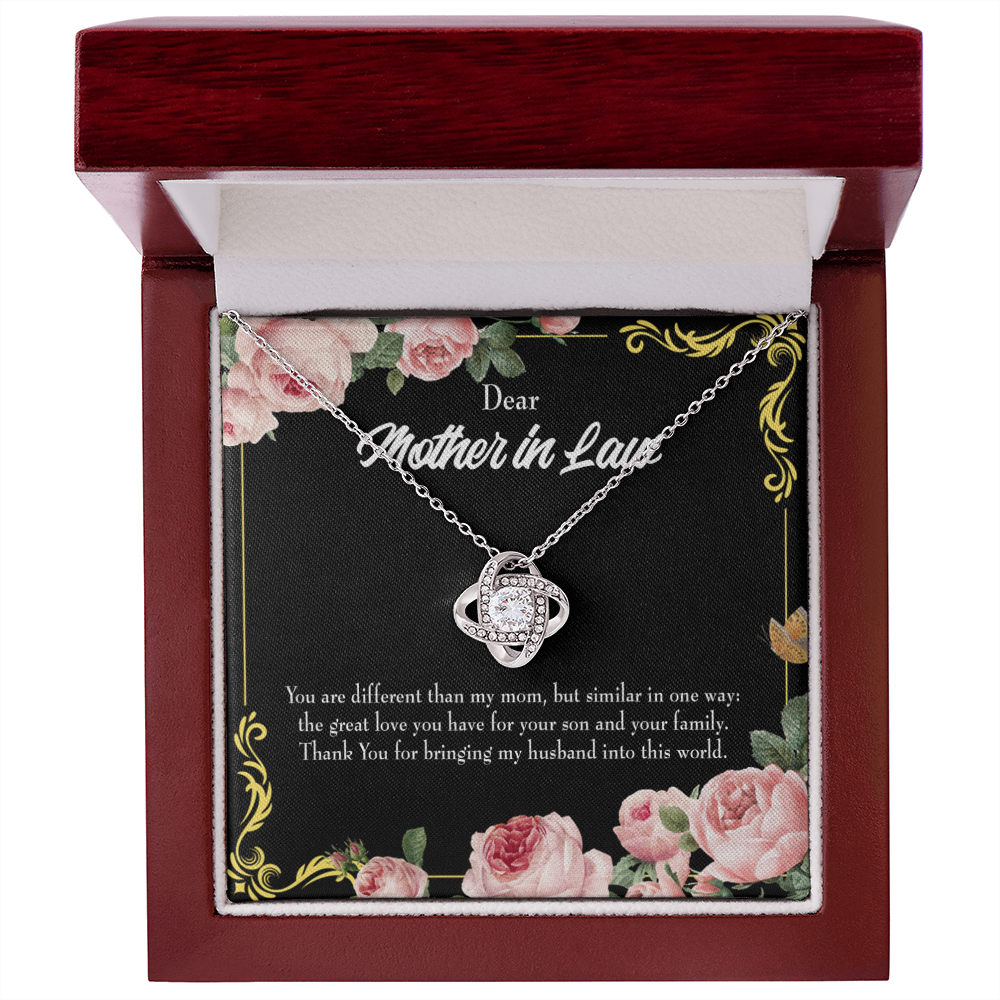 To My Mother-in-Law You are Different Infinity Knot Necklace Message Card-Express Your Love Gifts