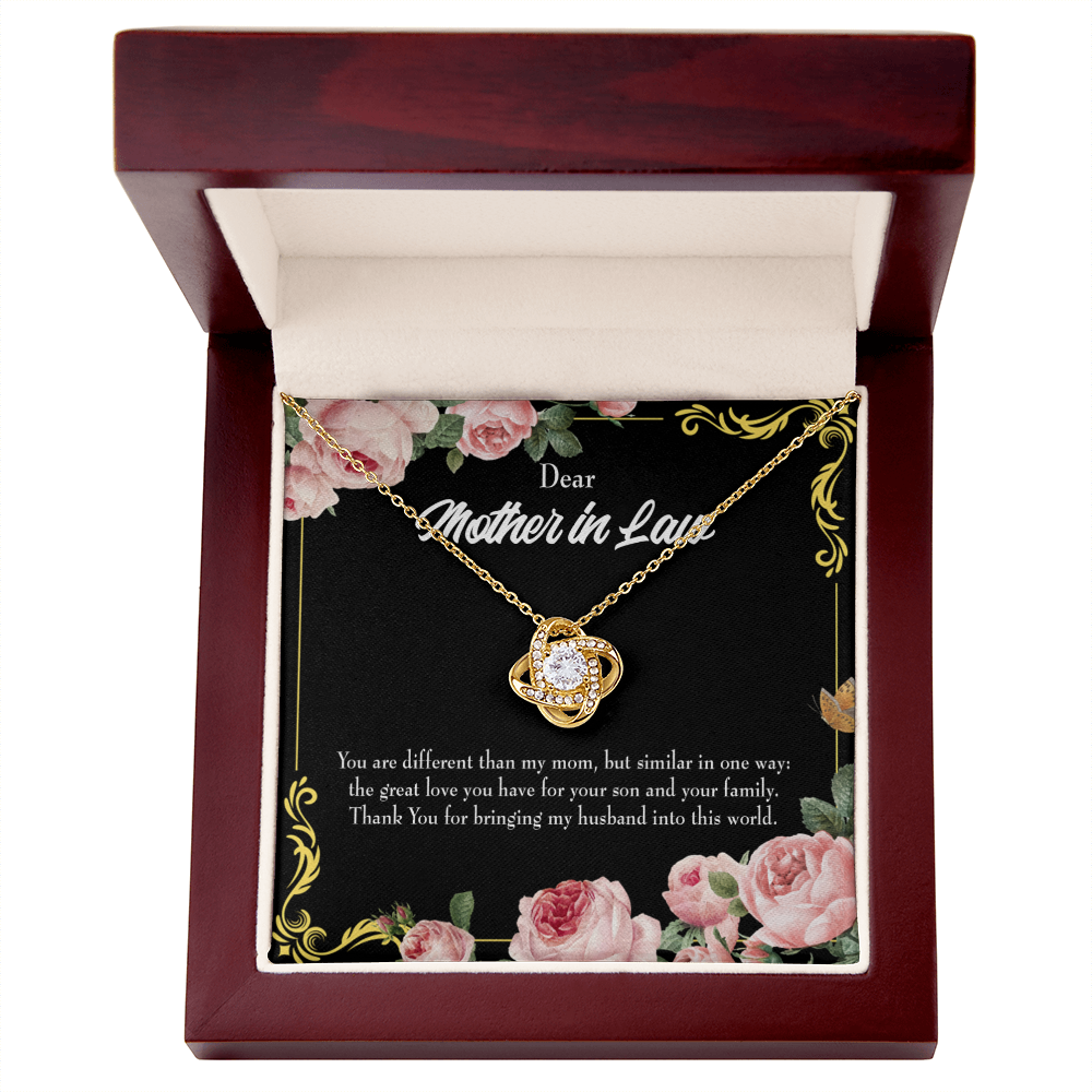 To My Mother-in-Law You are Different Infinity Knot Necklace Message Card-Express Your Love Gifts