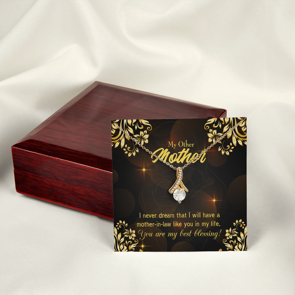 To My Mother-in-Law You're My Blessing Alluring Ribbon Necklace Message Card-Express Your Love Gifts