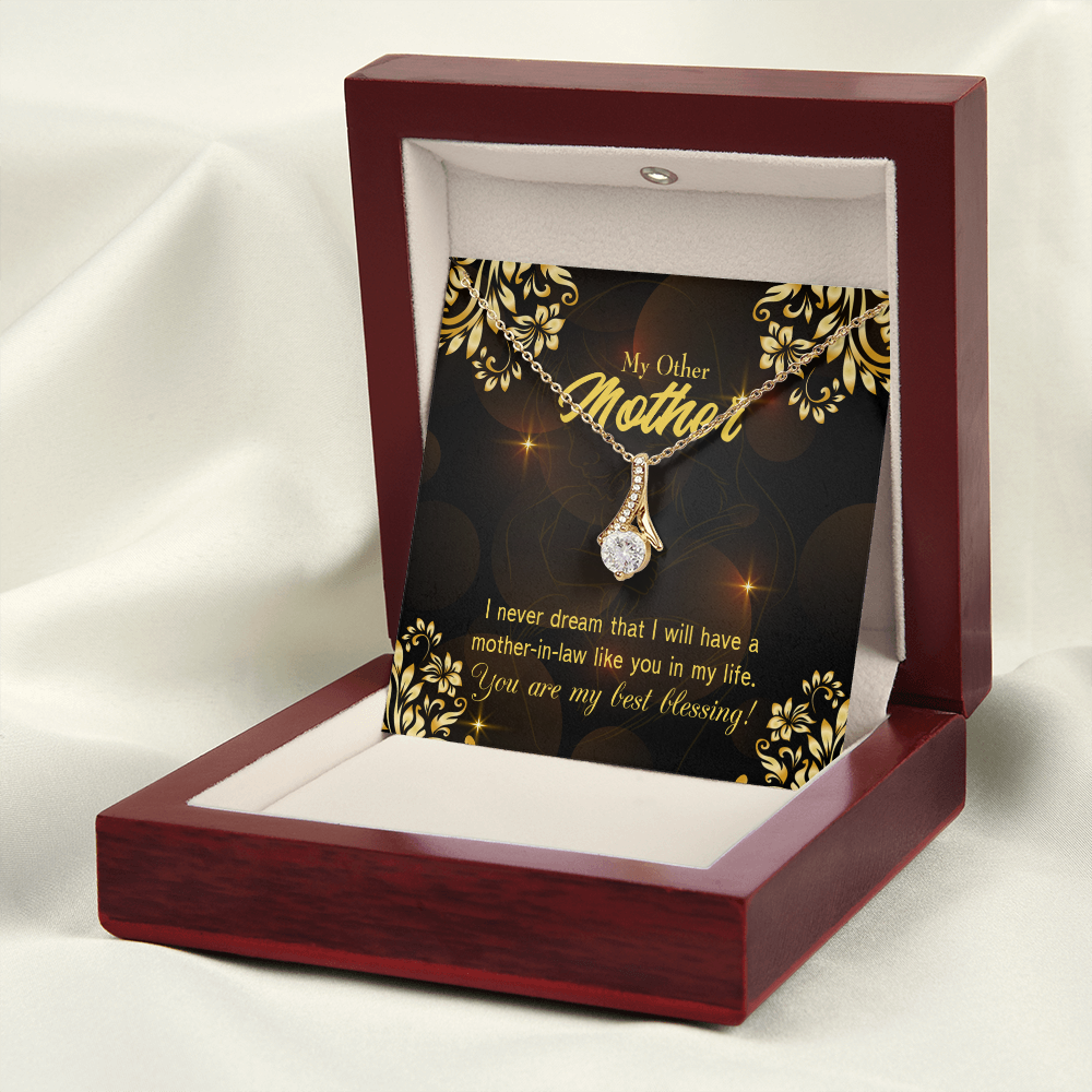 To My Mother-in-Law You're My Blessing Alluring Ribbon Necklace Message Card-Express Your Love Gifts