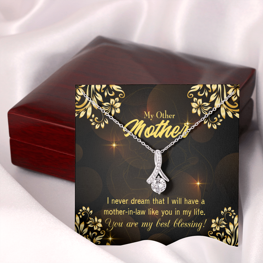 To My Mother-in-Law You're My Blessing Alluring Ribbon Necklace Message Card-Express Your Love Gifts