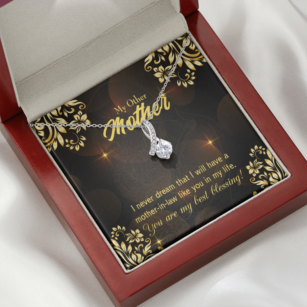 To My Mother-in-Law You're My Blessing Alluring Ribbon Necklace Message Card-Express Your Love Gifts