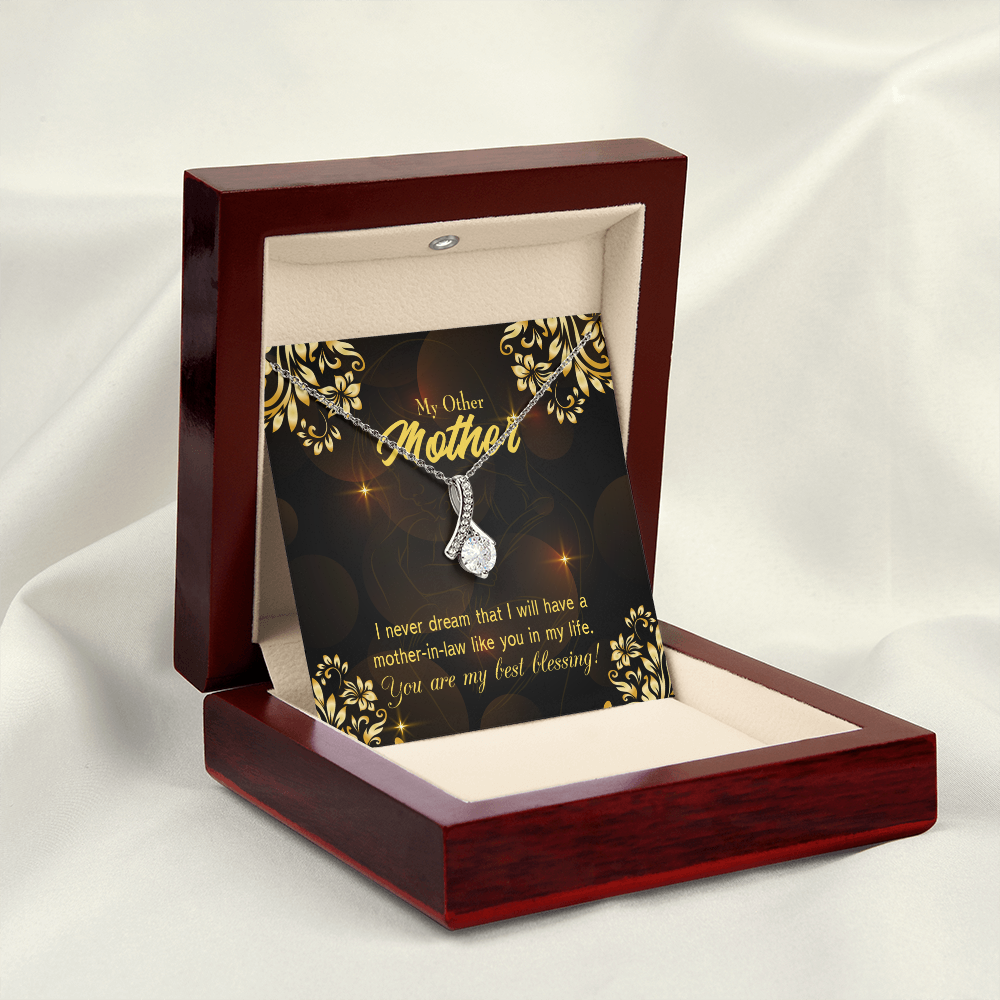 To My Mother-in-Law You're My Blessing Alluring Ribbon Necklace Message Card-Express Your Love Gifts