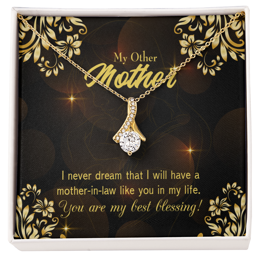 To My Mother-in-Law You're My Blessing Alluring Ribbon Necklace Message Card-Express Your Love Gifts