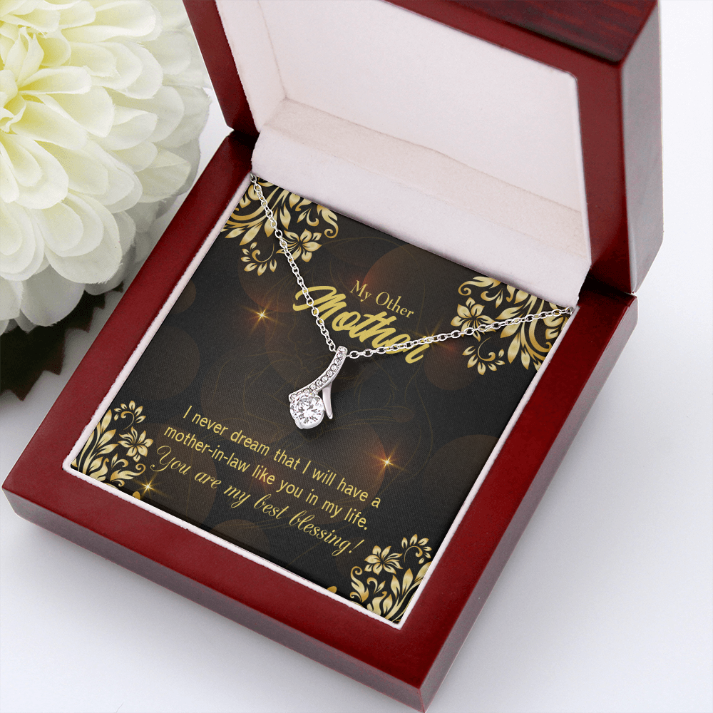 To My Mother-in-Law You're My Blessing Alluring Ribbon Necklace Message Card-Express Your Love Gifts