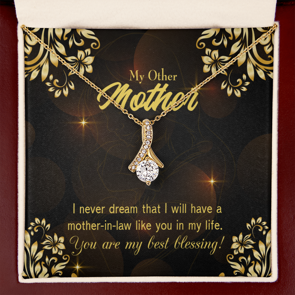 To My Mother-in-Law You're My Blessing Alluring Ribbon Necklace Message Card-Express Your Love Gifts