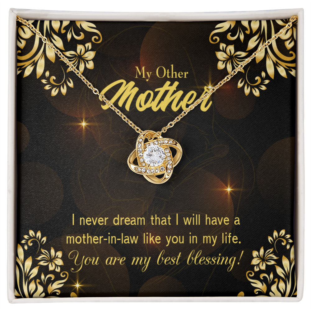 To My Mother-in-Law You're my Blessing Infinity Knot Necklace Message Card-Express Your Love Gifts