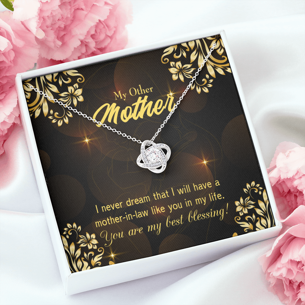 To My Mother-in-Law You're my Blessing Infinity Knot Necklace Message Card-Express Your Love Gifts