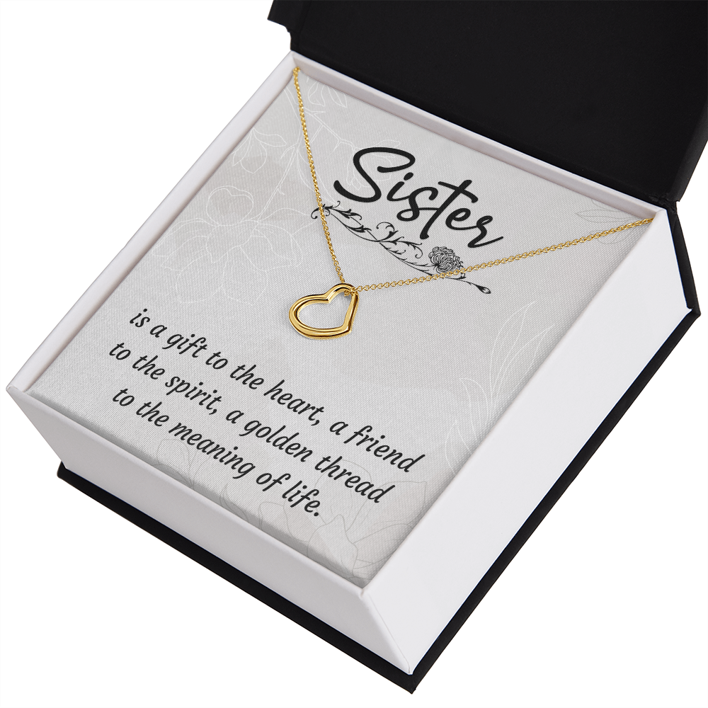 To My Sister I Will Always Love You Delicate Heart Necklace