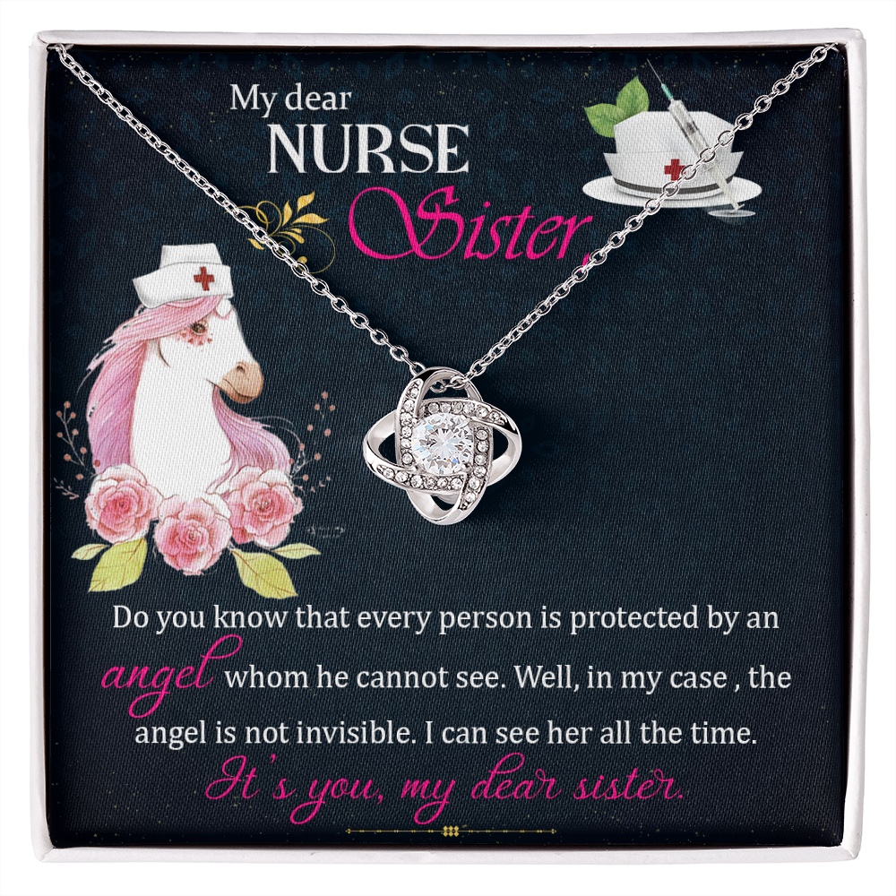 To My Sister My Dear Nurse Sister Infinity Knot Necklace Message Card-Express Your Love Gifts
