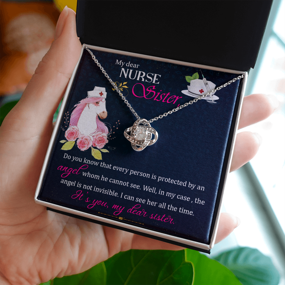 To My Sister My Dear Nurse Sister Infinity Knot Necklace Message Card-Express Your Love Gifts