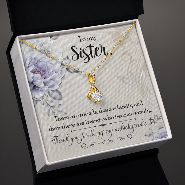 Personalized To My Unbiological Sister Necklace From Sister By Heart Sister  Friendship Best Friend Birthday Christmas Customized Gift Box Message Card  - Teecentury.com