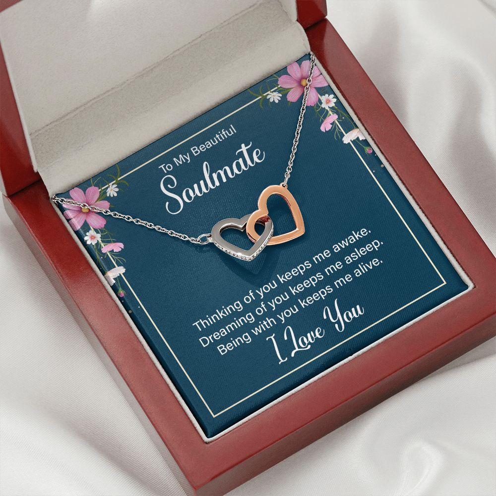 To My Soulmate Thinking of You Keeps Me Awake Inseparable Necklace-Express Your Love Gifts