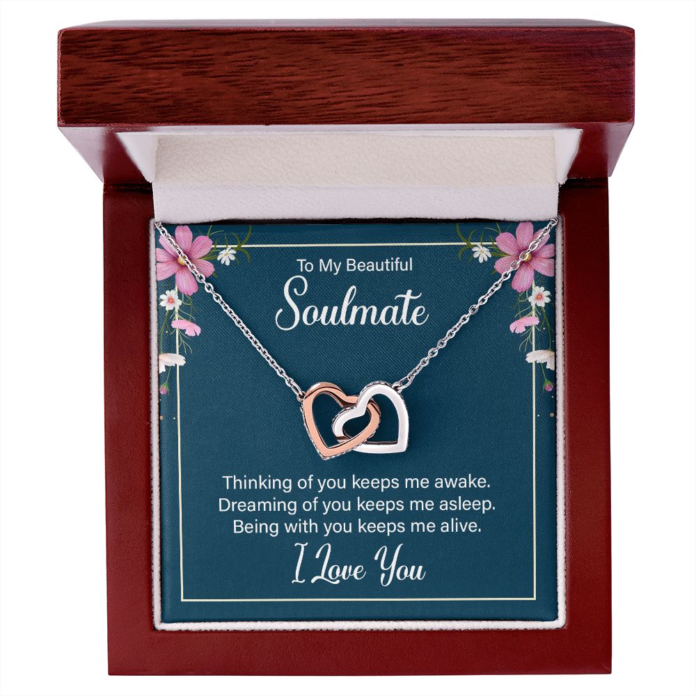 To My Soulmate Thinking of You Keeps Me Awake Inseparable Necklace-Express Your Love Gifts