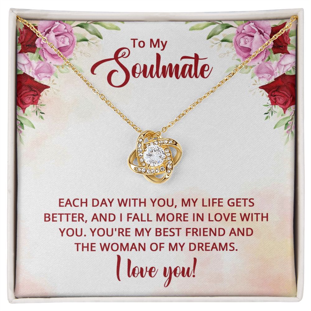To My Soulmate You're My Best Friend Infinity Knot Necklace Message Card-Express Your Love Gifts