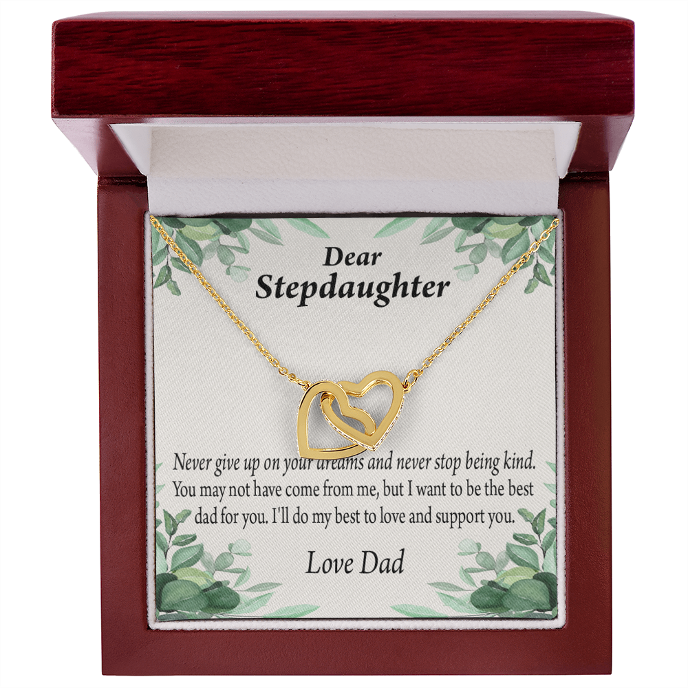 To My Stepdaughter Keep Your Dreams Alive From Dad Inseparable Necklace-Express Your Love Gifts