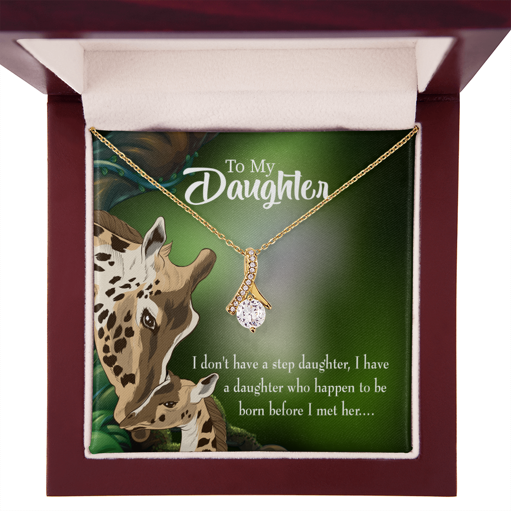 To My Stepdaughter Mom Alluring Ribbon Necklace Message Card-Express Your Love Gifts