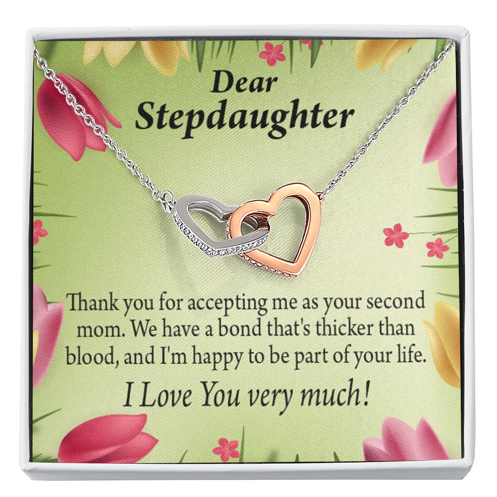 To My Stepdaughter Thicker Than Blood Inseparable Necklace-Express Your Love Gifts