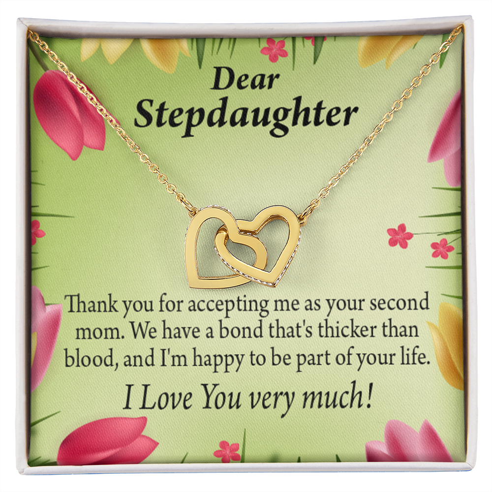 To My Stepdaughter Thicker Than Blood Inseparable Necklace-Express Your Love Gifts