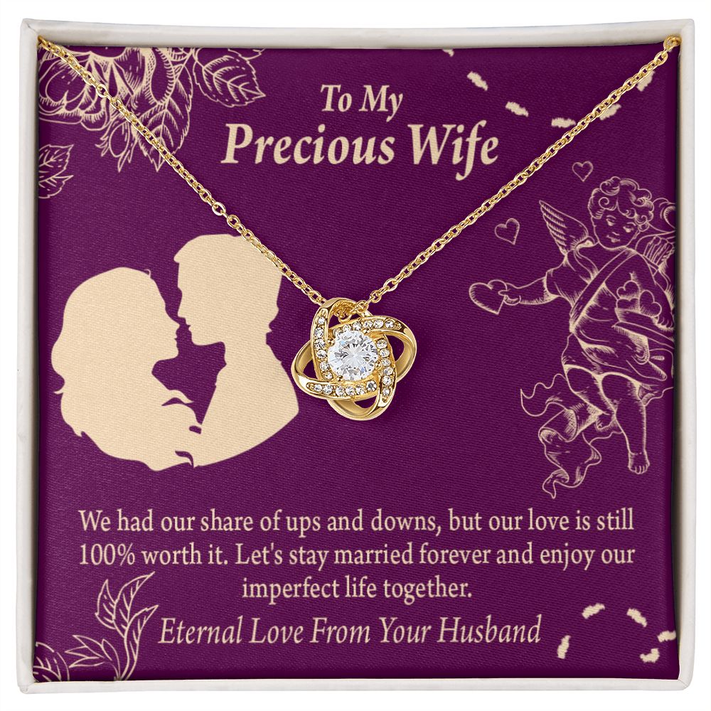 To My Wife 100% Love Infinity Knot Necklace Message Card-Express Your Love Gifts