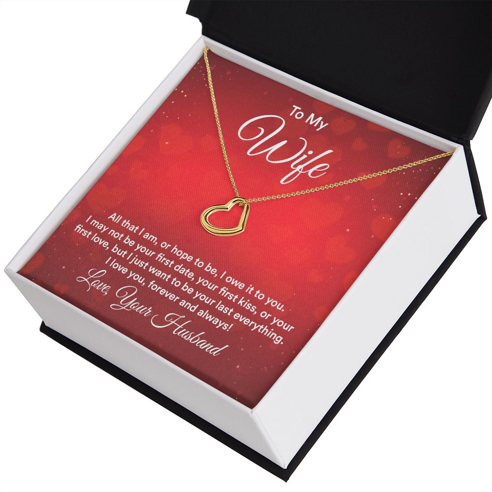 To My Wife All That I Am Delicate Heart Necklace-Express Your Love Gifts