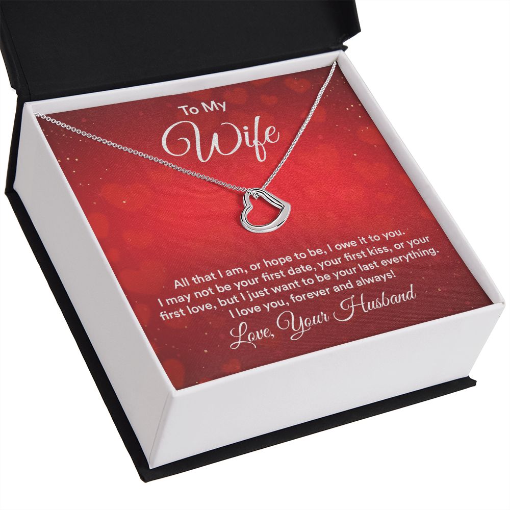 To My Wife All That I Am Delicate Heart Necklace-Express Your Love Gifts