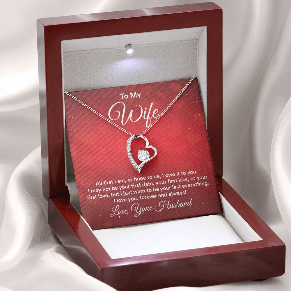 To My Wife All That I Am Forever Necklace w Message Card-Express Your Love Gifts