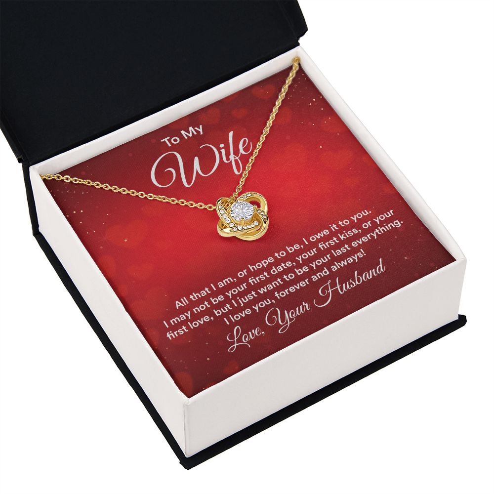 To My Wife All That I Am Infinity Knot Necklace Message Card-Express Your Love Gifts