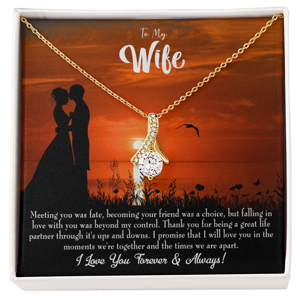 To My Wife Always and Forever Alluring Ribbon Necklace Message Card-Express Your Love Gifts