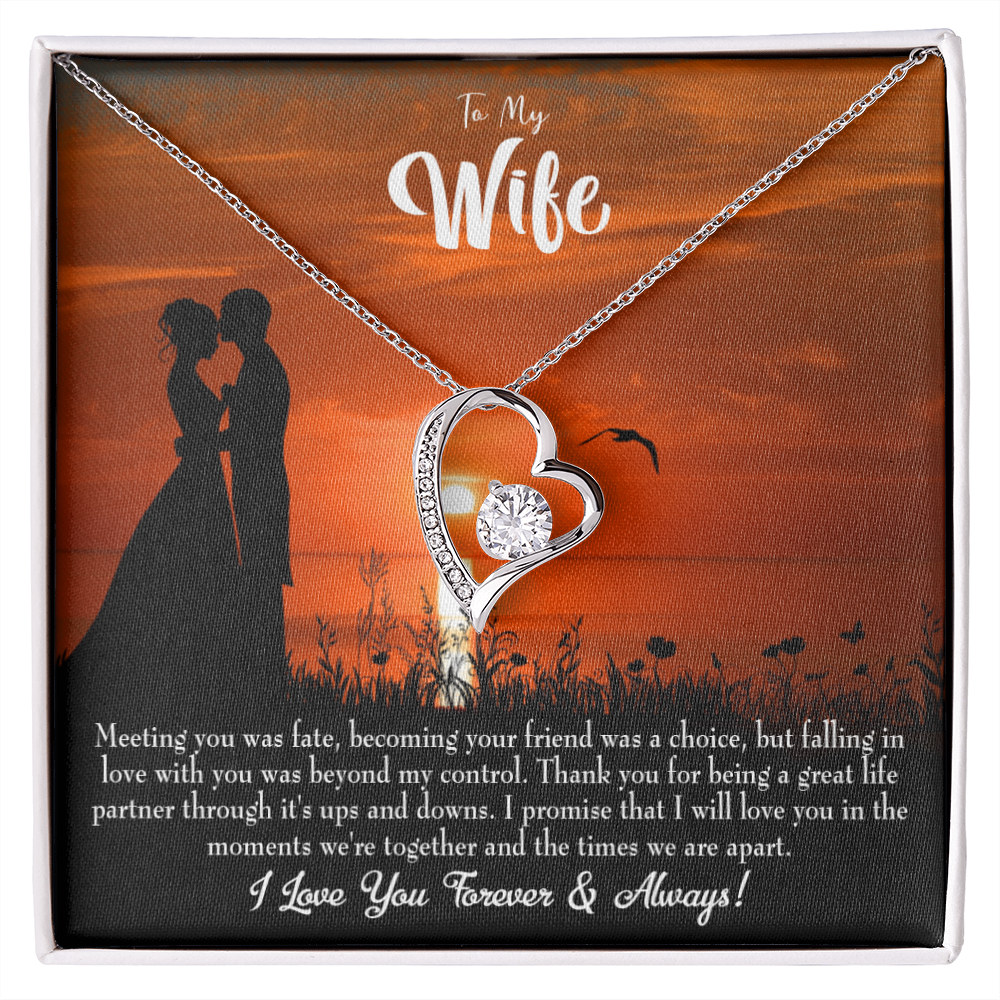 To My Wife Always and Forever Forever Necklace w Message Card-Express Your Love Gifts