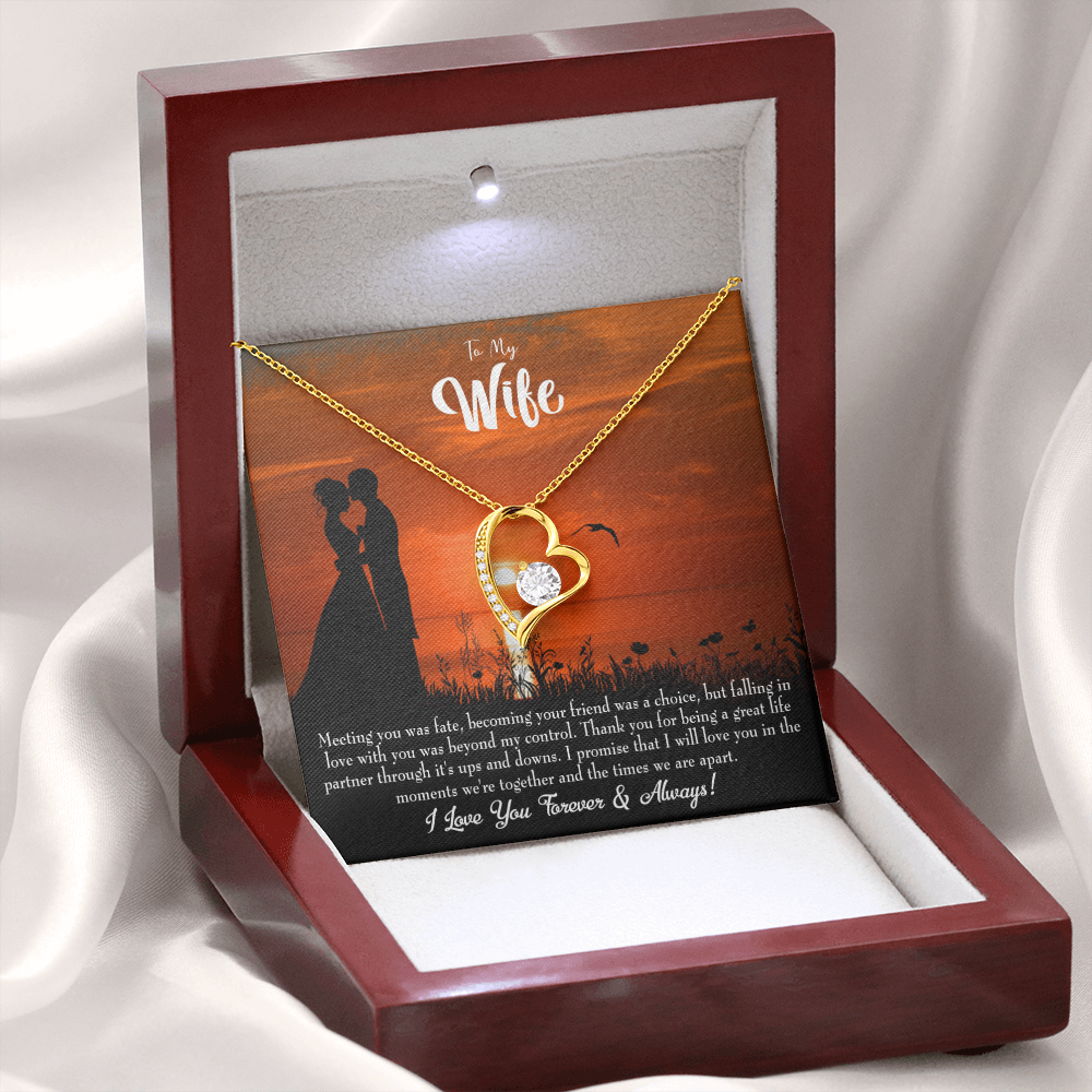 To My Wife Always and Forever Forever Necklace w Message Card-Express Your Love Gifts