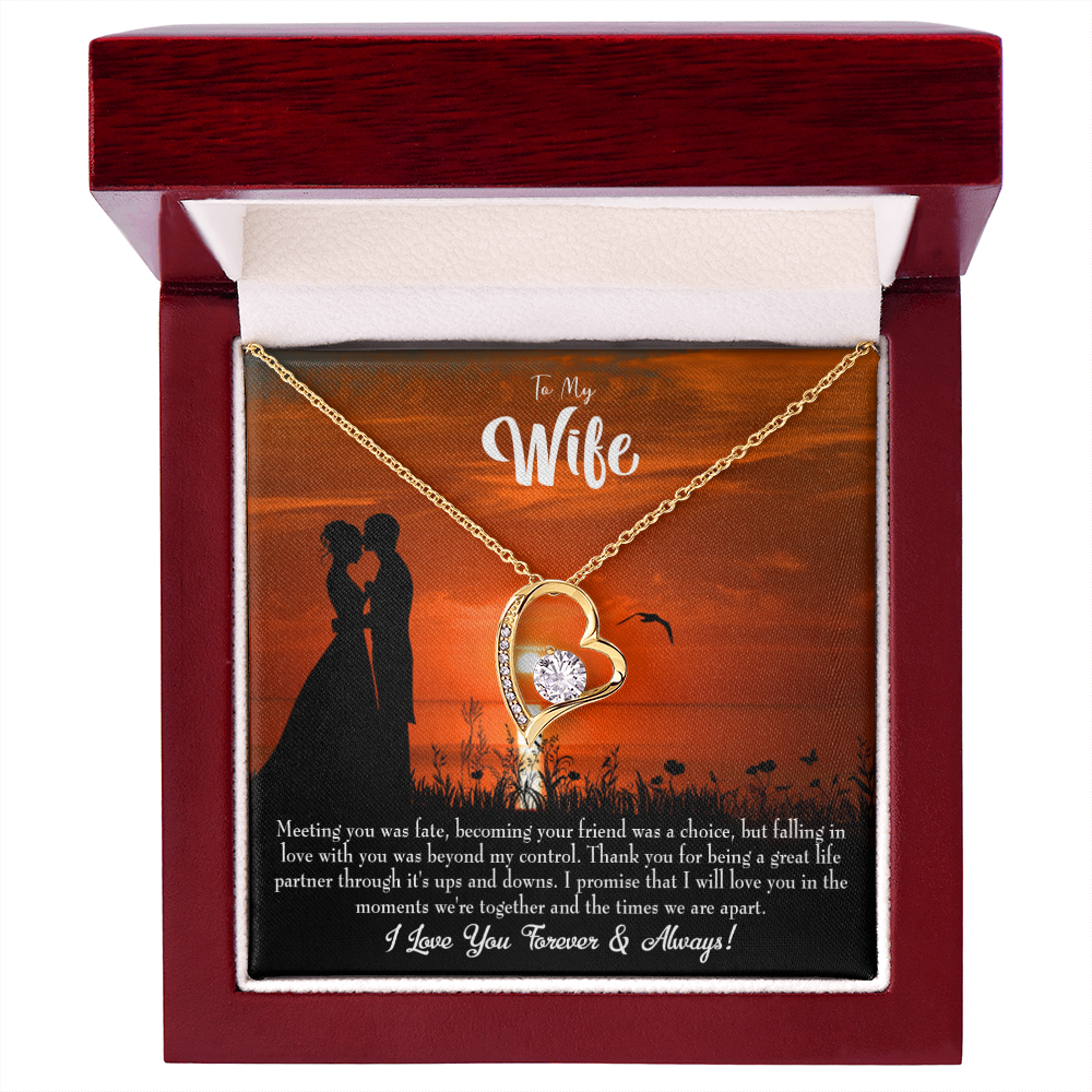 To My Wife Always and Forever Forever Necklace w Message Card-Express Your Love Gifts