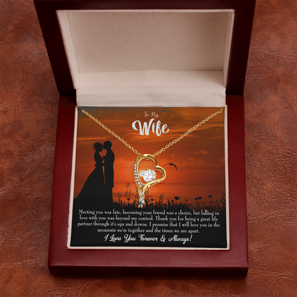 To My Wife Always and Forever Forever Necklace w Message Card-Express Your Love Gifts