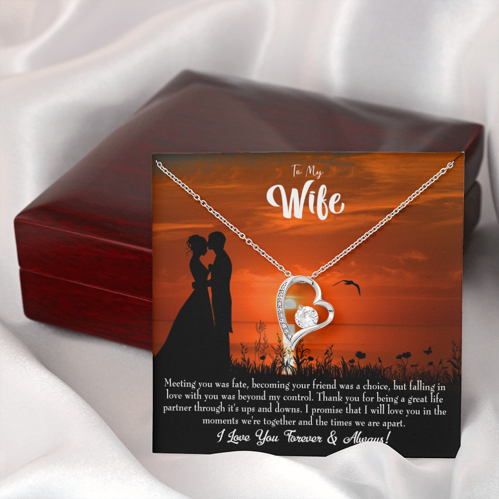 To My Wife Always and Forever Forever Necklace w Message Card-Express Your Love Gifts