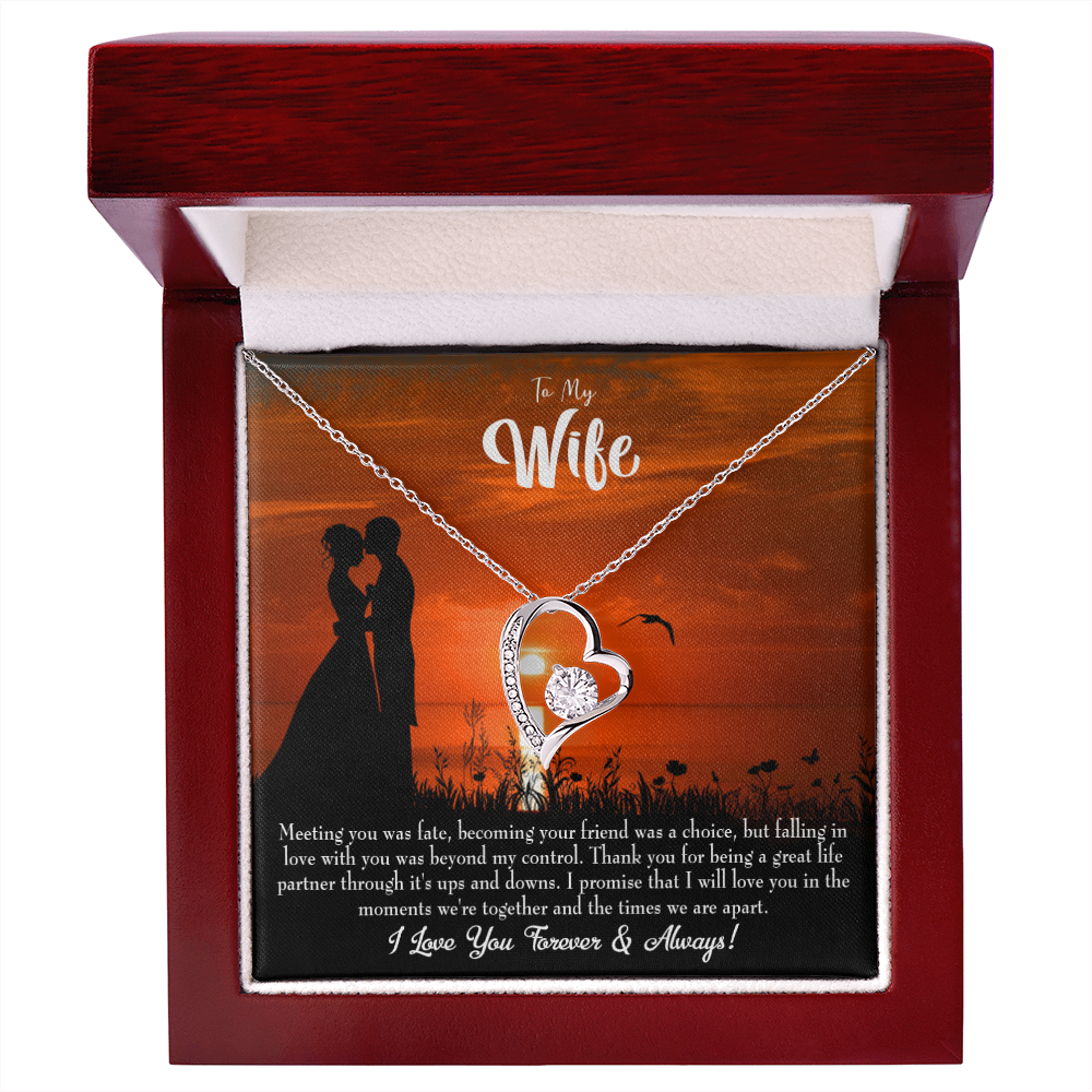 To My Wife Always and Forever Forever Necklace w Message Card-Express Your Love Gifts