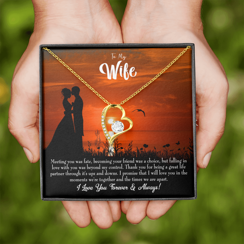 To My Wife Always and Forever Forever Necklace w Message Card-Express Your Love Gifts