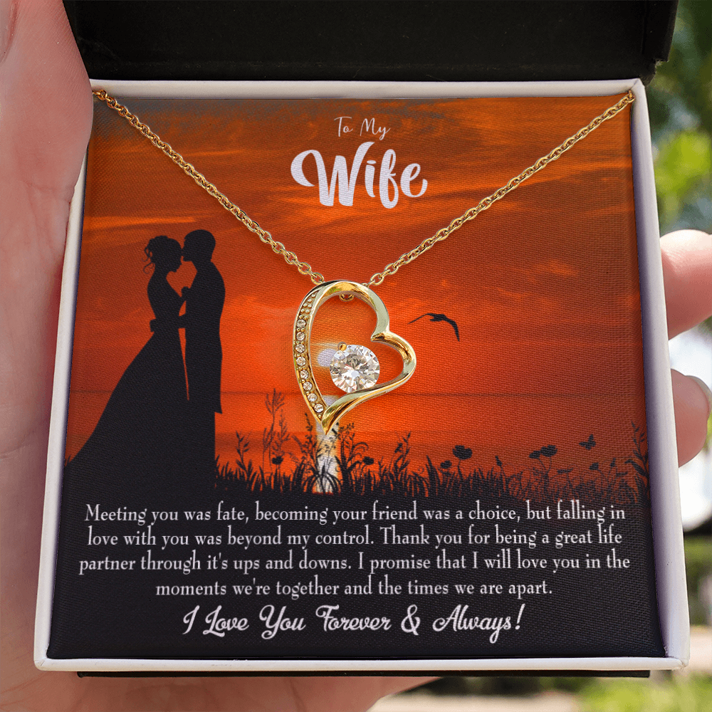 To My Wife Always and Forever Forever Necklace w Message Card-Express Your Love Gifts